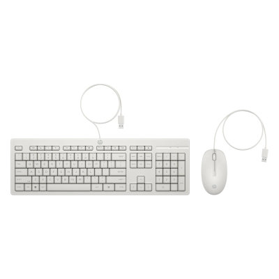 USB klávesnice a myš HP 225 -&nbsp;bílá (AW5S6AA)